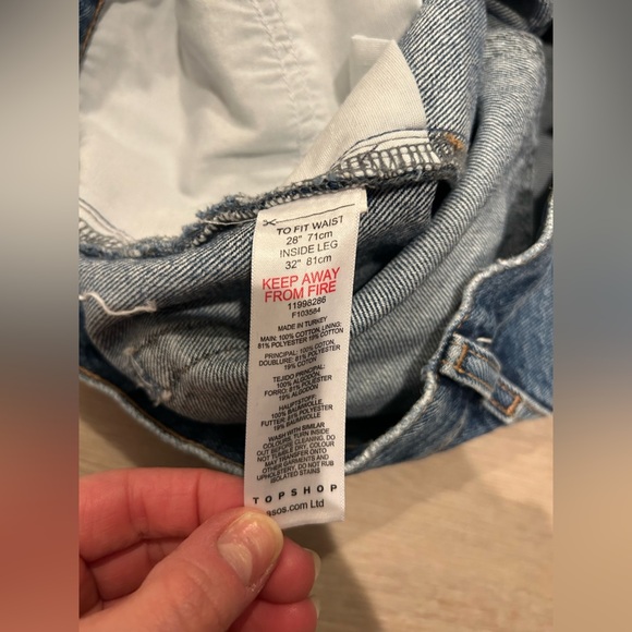TOPSHOP Ankle Blue Dad Jeans / Size 28 / - Picture 5 of 7